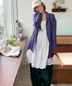 ピンタックキャミワンピース｜ロングワンピース｜韓国ファッション通販