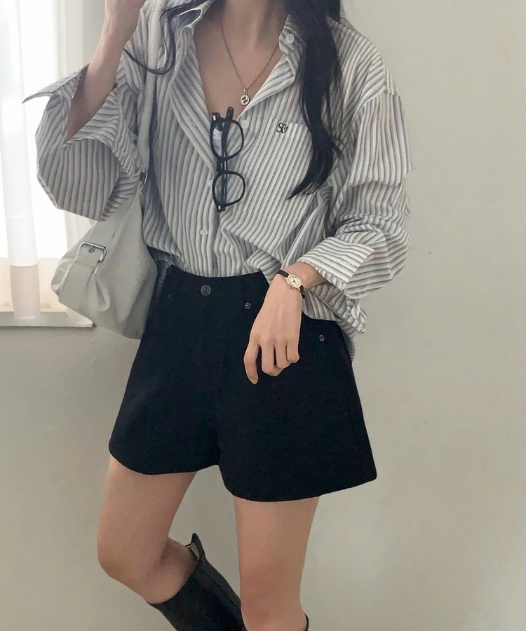 Made 바맛 데일리 코튼 3부 반바지숏팬츠 2color 블랙