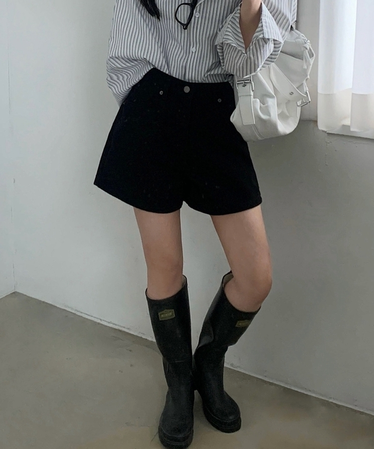 Made 바맛 데일리 코튼 3부 반바지숏팬츠 2color 블랙