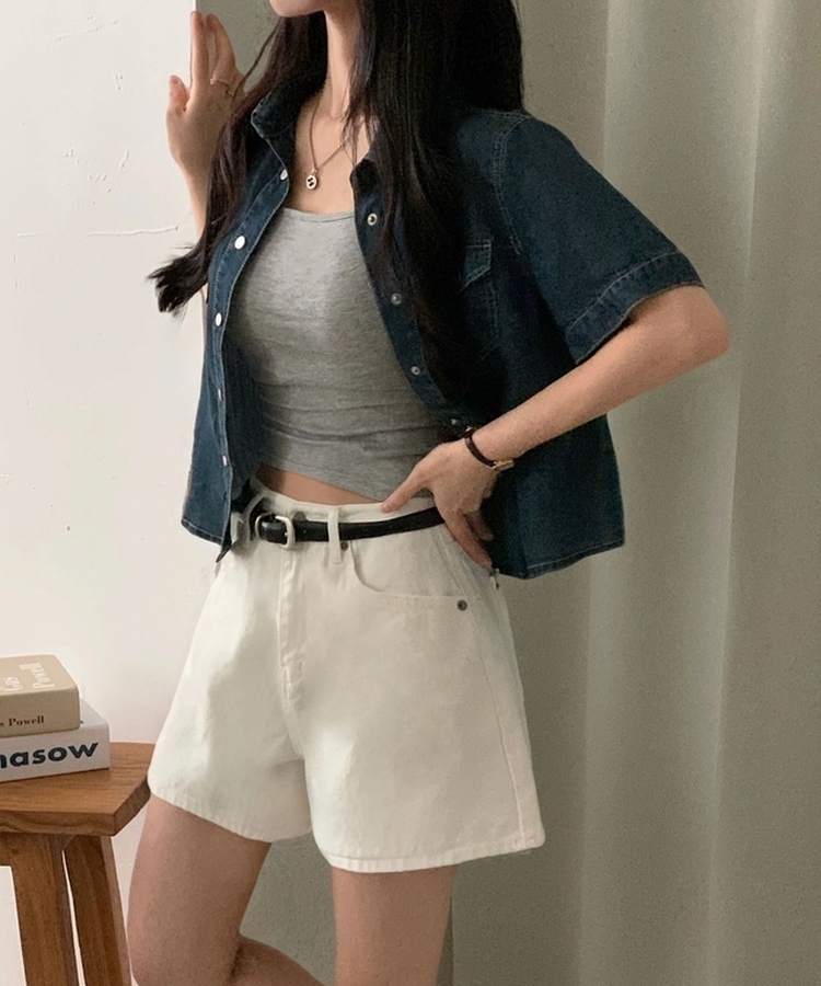 Made 바맛 데일리 코튼 3부 반바지숏팬츠 2color 화이트