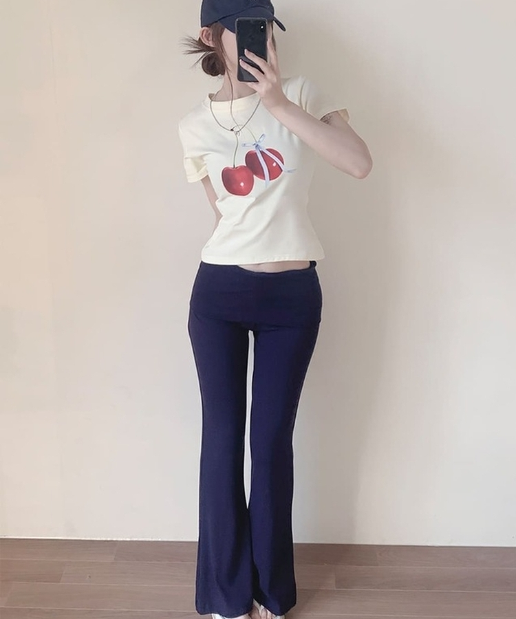 チェリープリントスリムTシャツ(5color) BUTTER