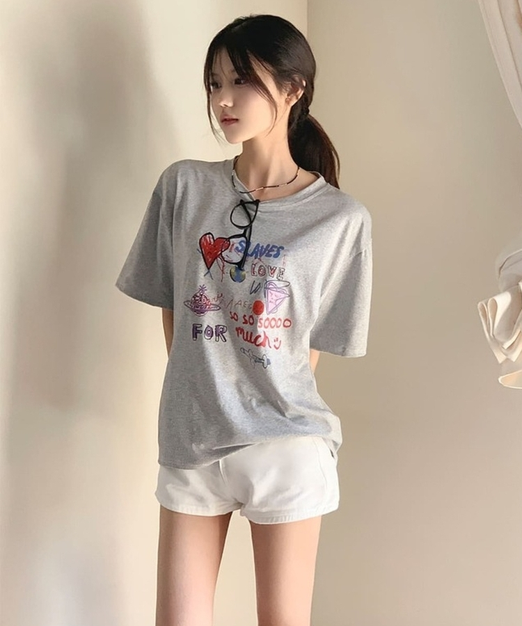 グラフィティオーバーサイズTシャツ｜半袖Tシャツ｜韓国ファッション