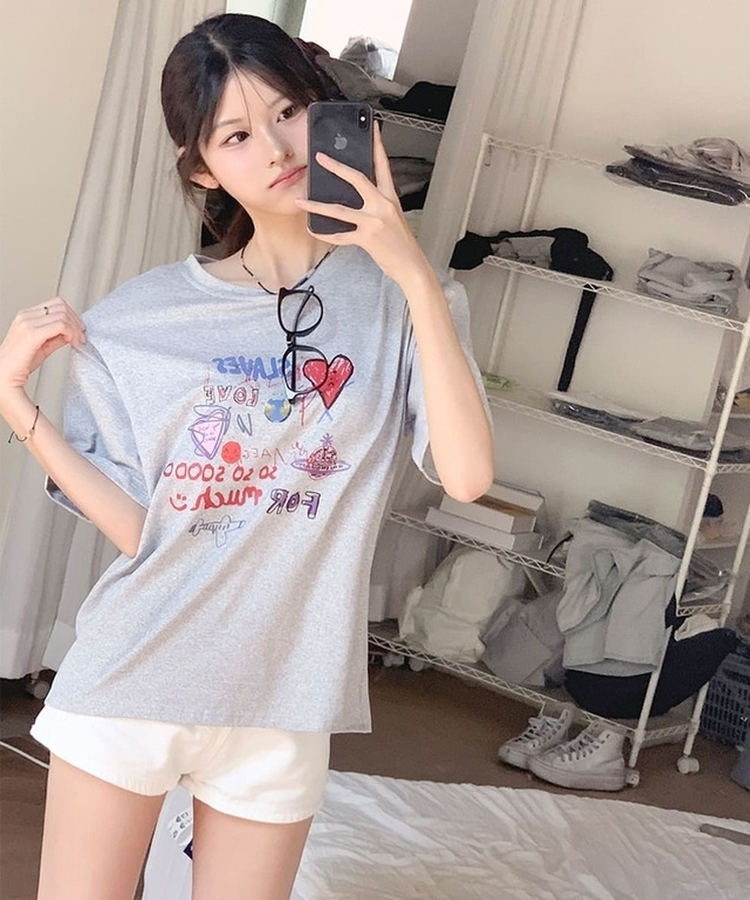 グラフィティオーバーサイズTシャツ｜半袖Tシャツ｜韓国ファッション