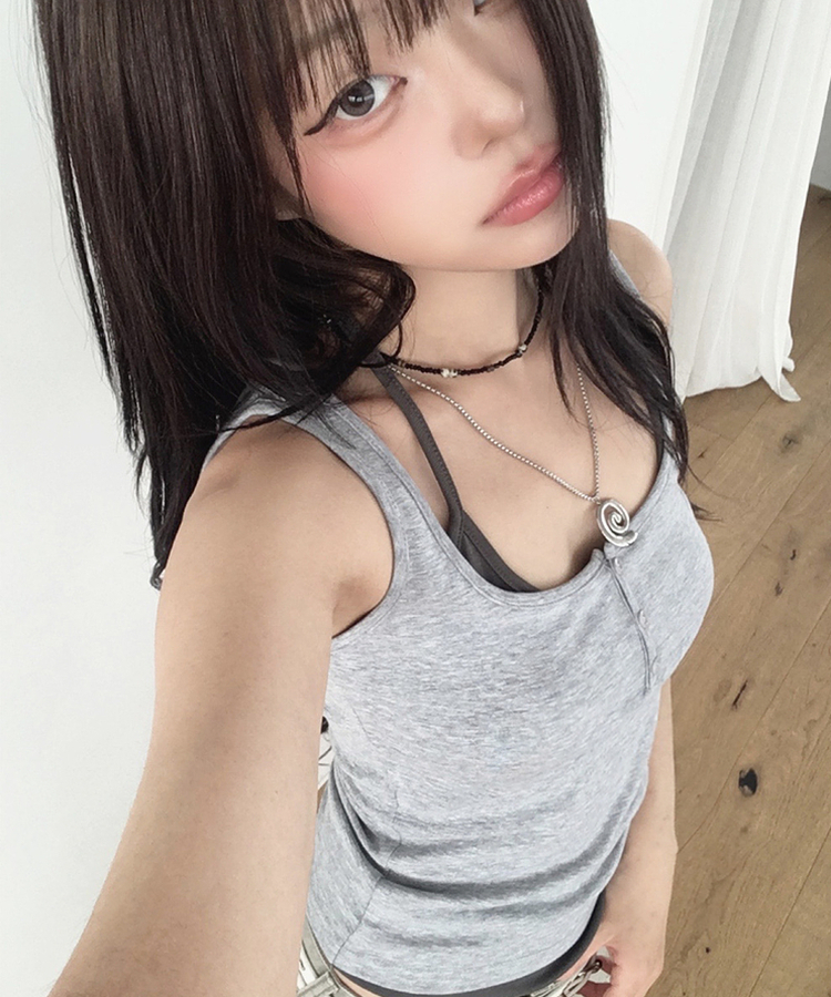 ブラックストーンビーズネックレス BLACK