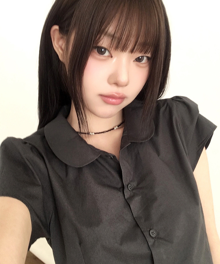 ブラックストーンビーズネックレス BLACK