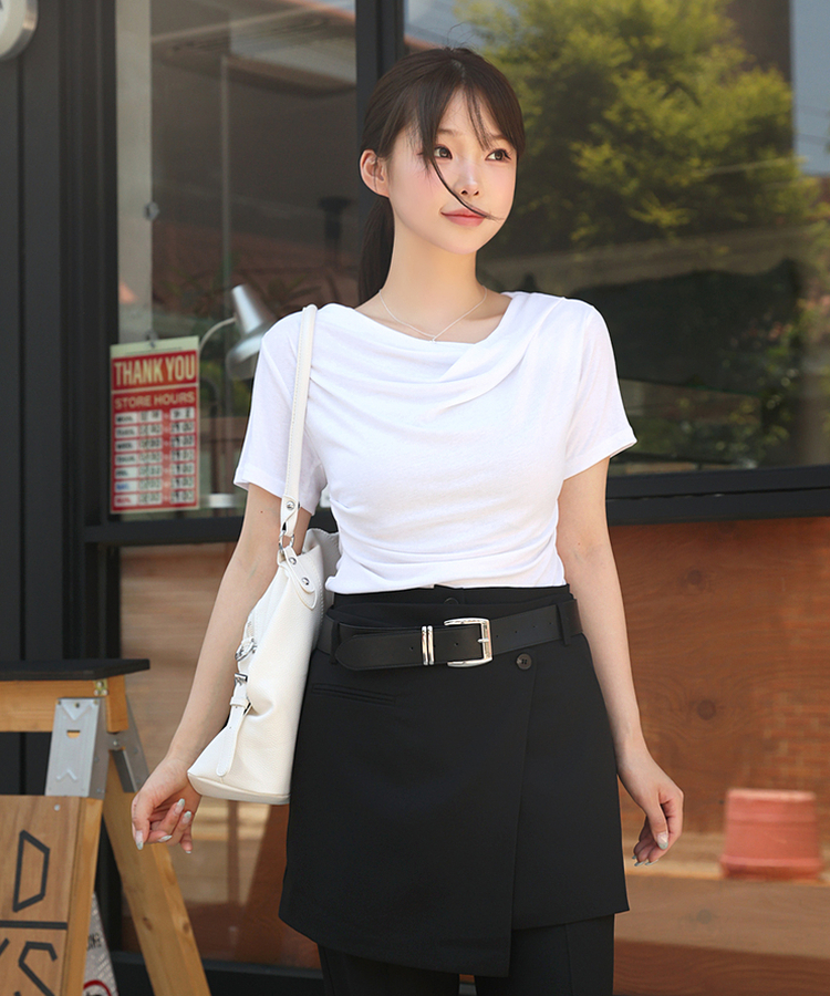 ドレープシャーリングTシャツ IVORY