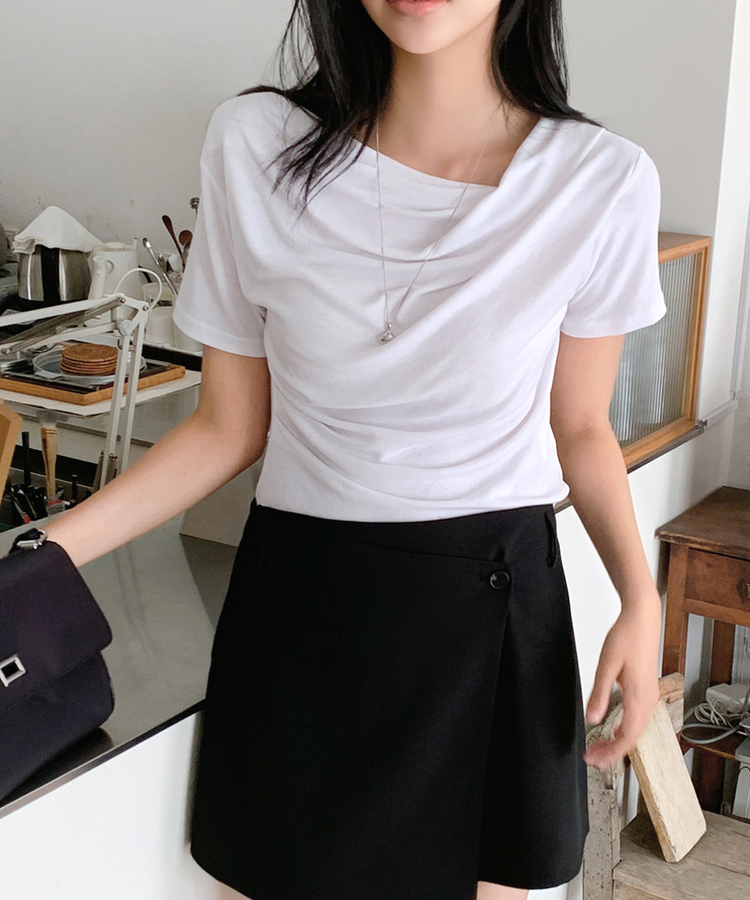 ドレープシャーリングTシャツ IVORY