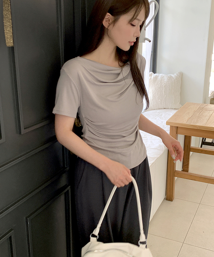 ドレープシャーリングTシャツ MOCHA BEIGE