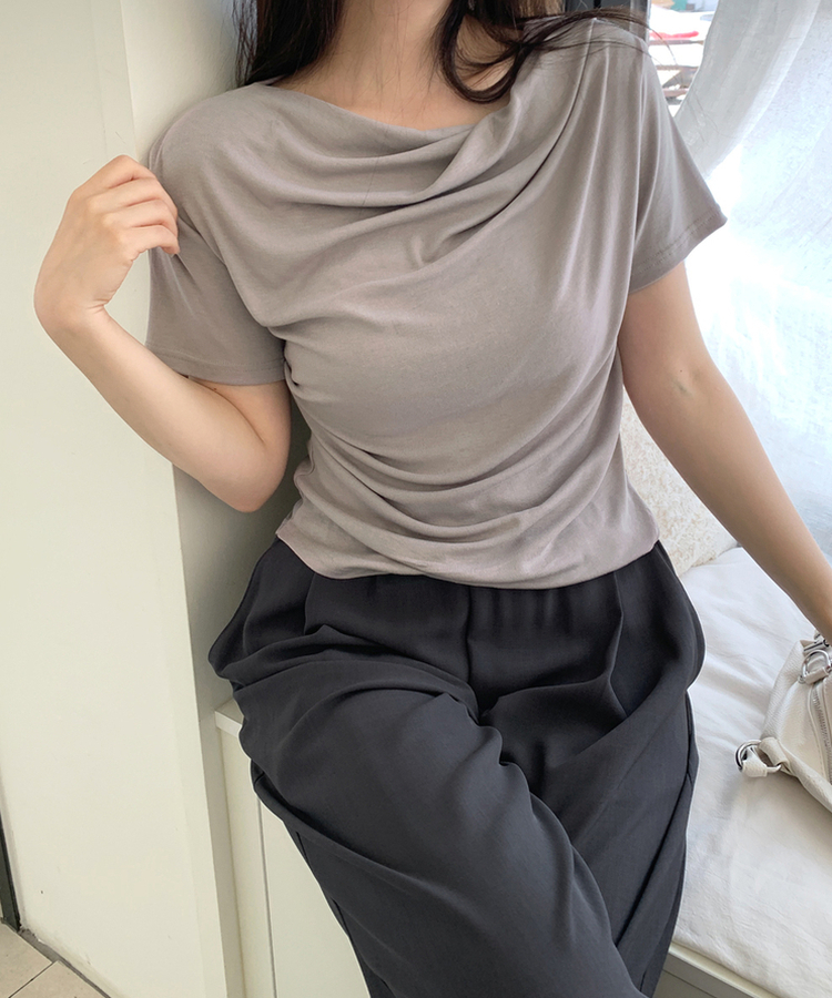 ドレープシャーリングTシャツ MOCHA BEIGE
