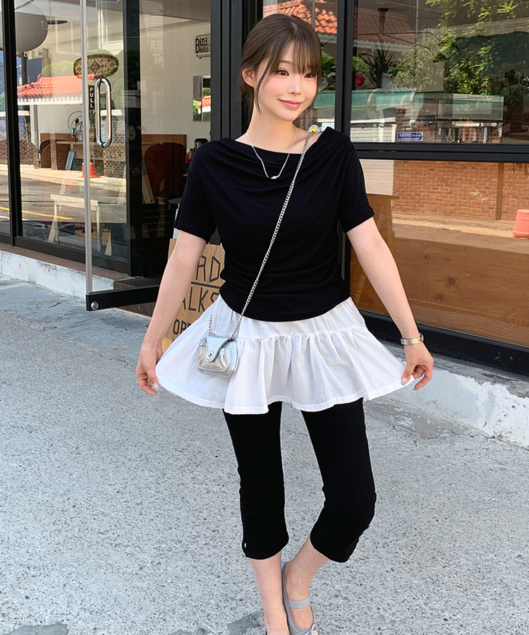 ドレープシャーリングTシャツ BLACK