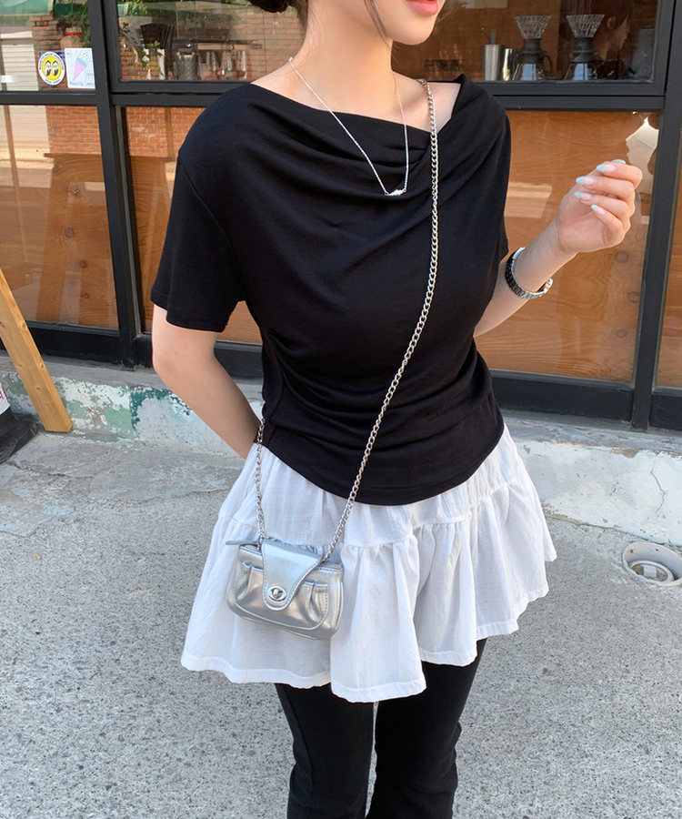 ドレープシャーリングTシャツ BLACK