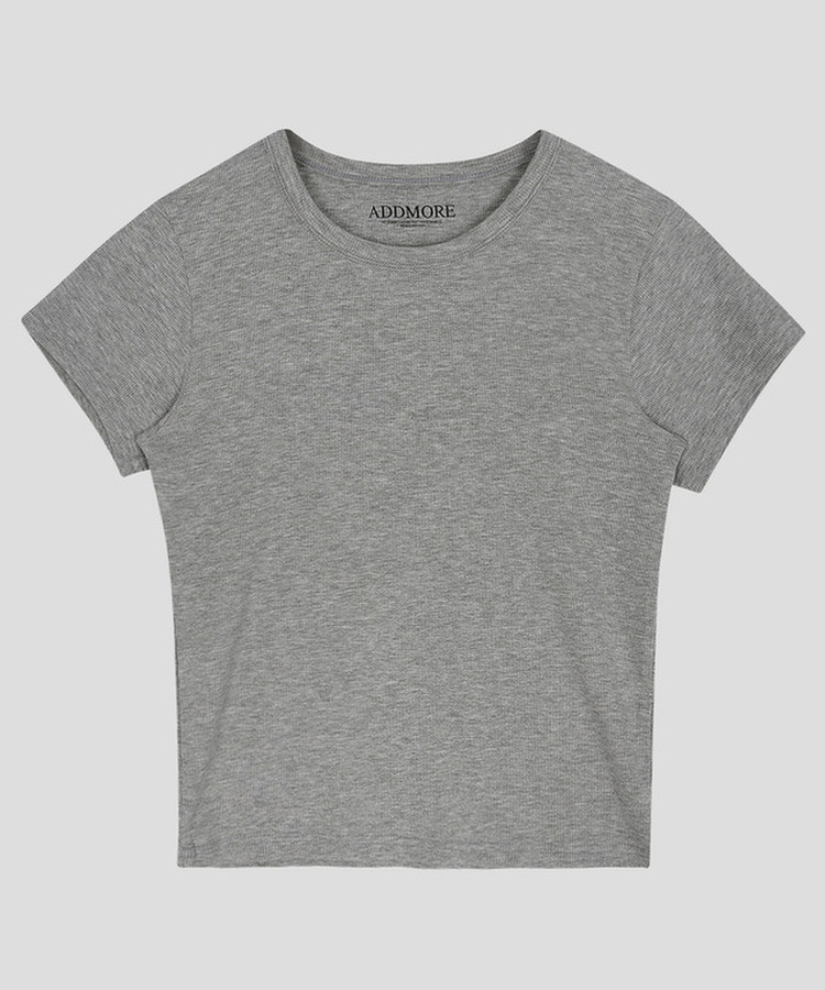 リブスリムセミクロップTシャツ