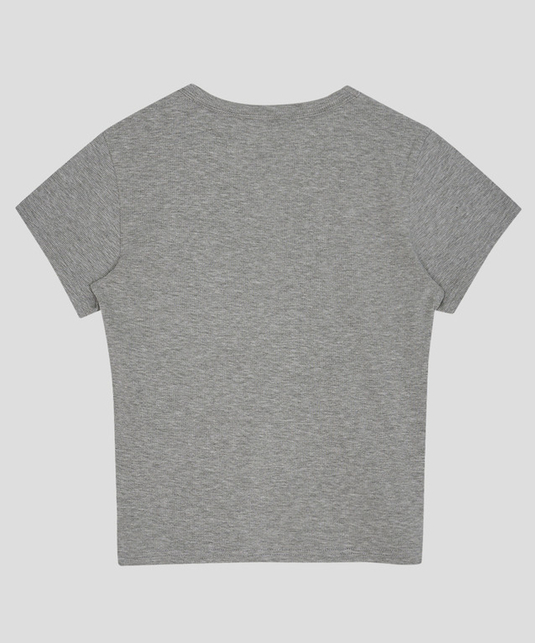 リブスリムセミクロップTシャツ