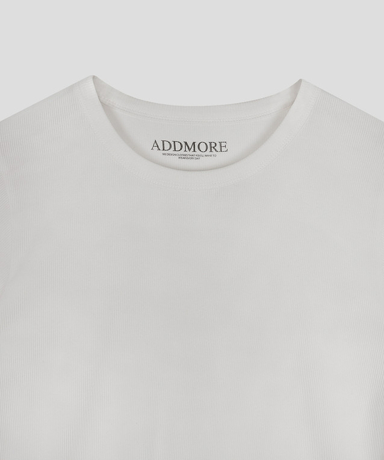 リブスリムセミクロップTシャツ