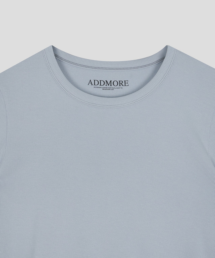 リブスリムセミクロップTシャツ
