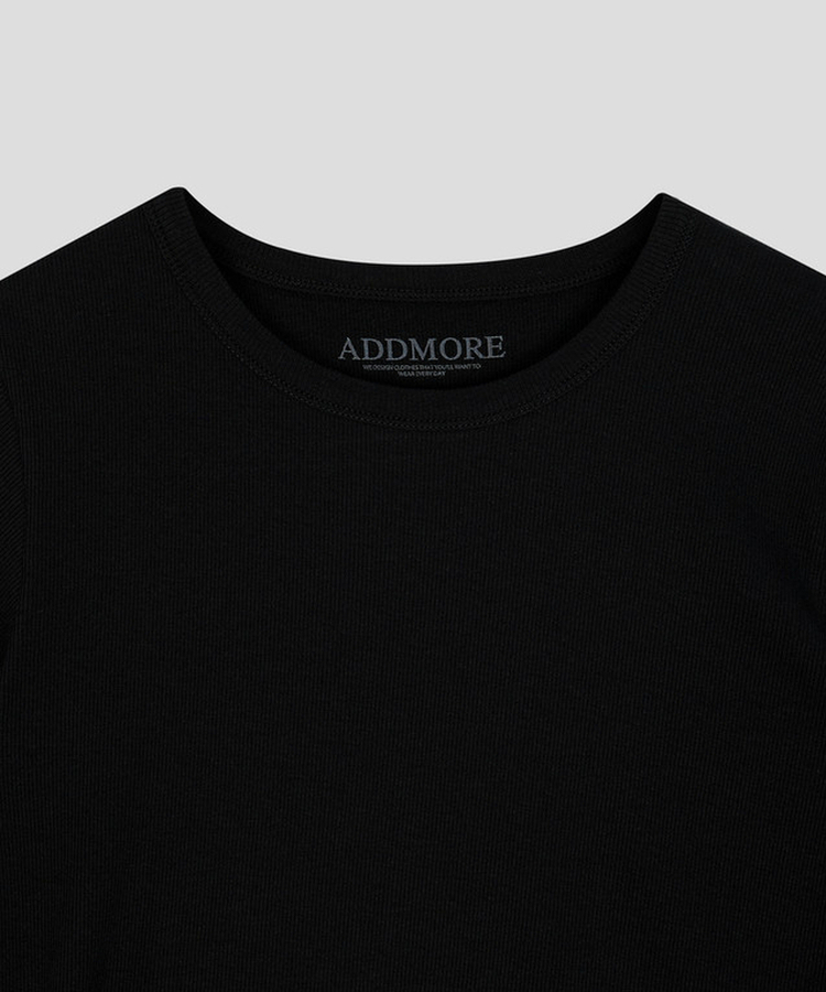 リブスリムセミクロップTシャツ