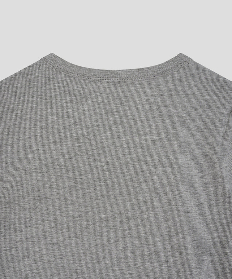 リブスリムセミクロップTシャツ
