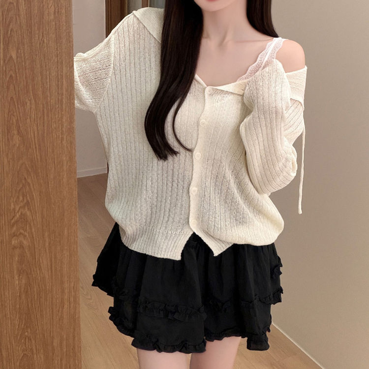 ブークレシアーフードカーディガン IVORY