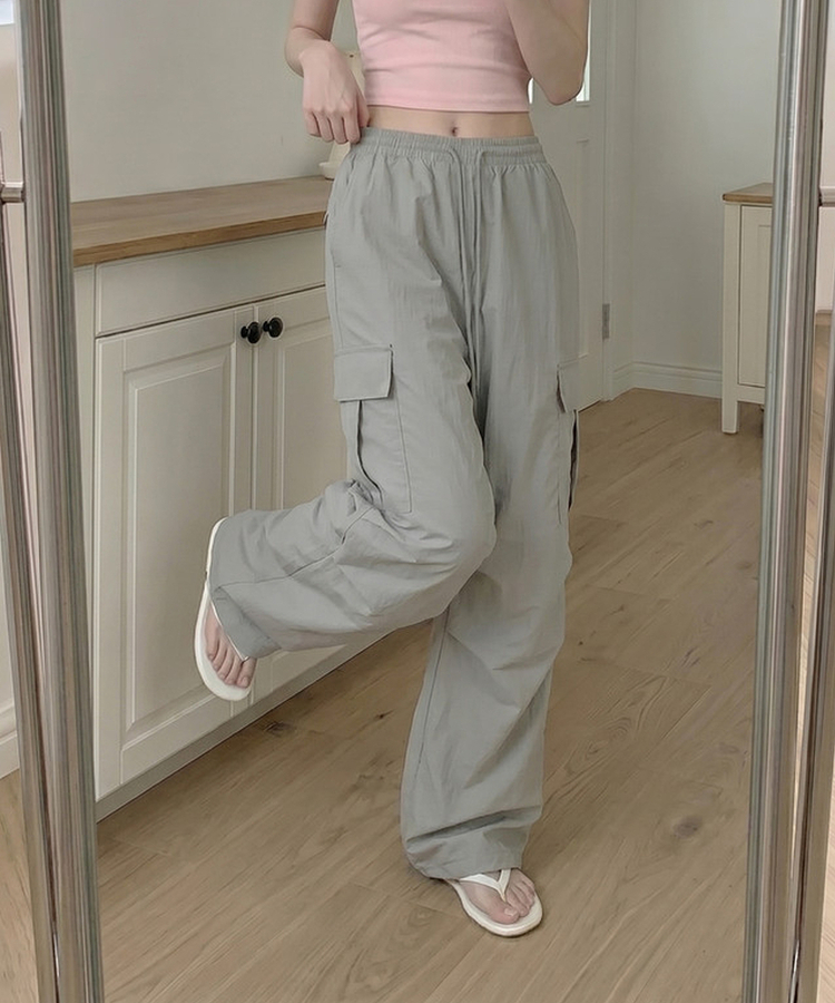 【丈別】バンディングパラシュートパンツ LIGHT GRAY