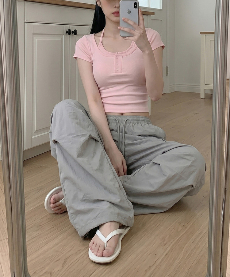【丈別】バンディングパラシュートパンツ LIGHT GRAY