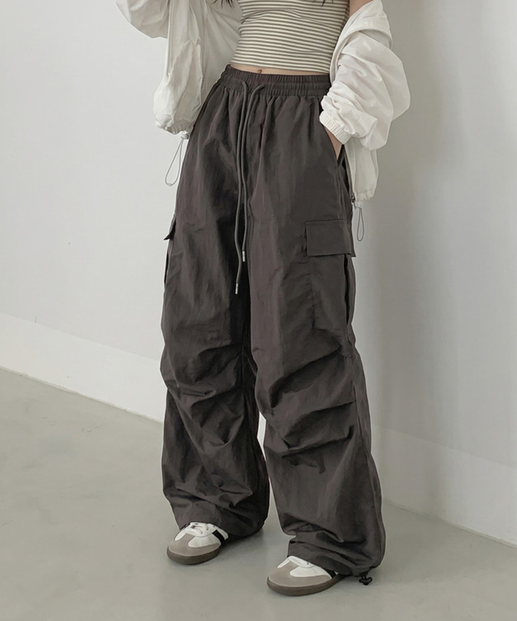 【丈別】バンディングパラシュートパンツ CHARCOAL