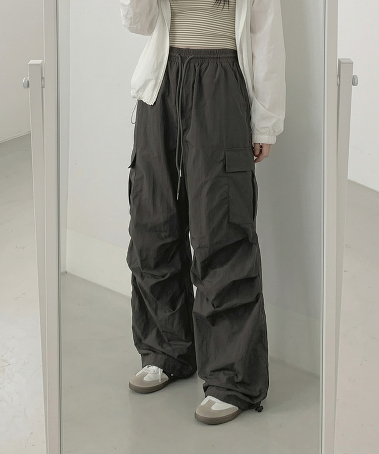 【丈別】バンディングパラシュートパンツ CHARCOAL