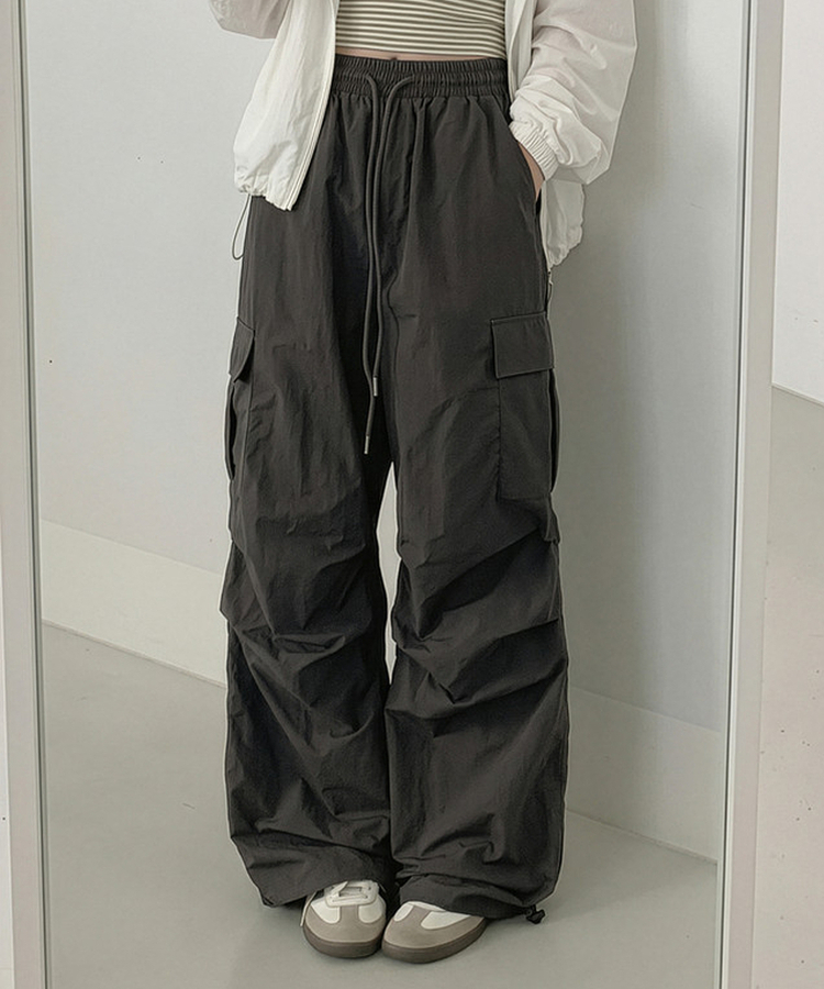 【丈別】バンディングパラシュートパンツ CHARCOAL