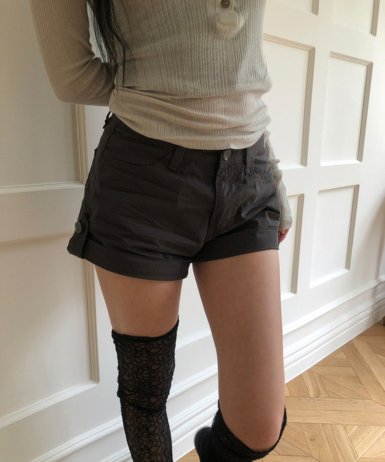 ロールアップショートパンツ CHARCOAL