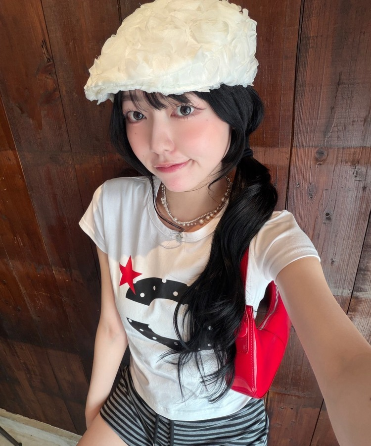 【❤️MADE】C도트 프린팅 반팔 티셔츠 화이트