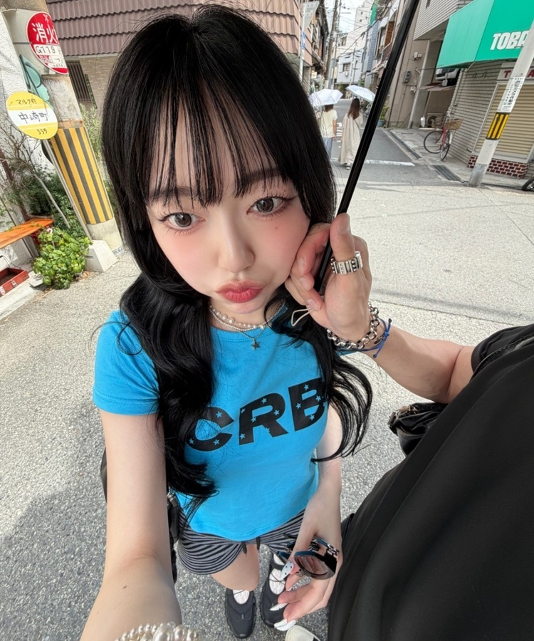 【❤️MADE】CRB 프린팅 반팔 티셔츠 아쿠아 블루
