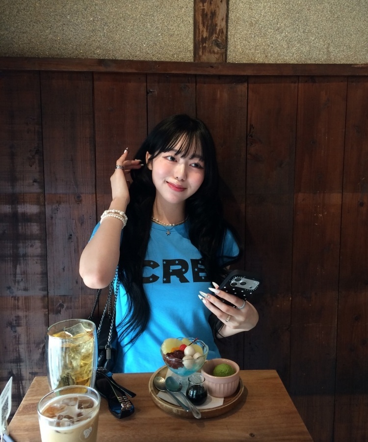【❤️MADE】CRB 프린팅 반팔 티셔츠 아쿠아 블루