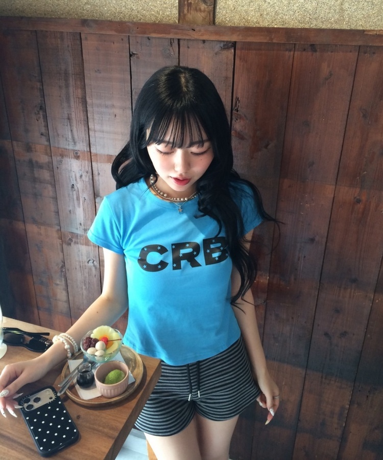 【❤️MADE】CRB 프린팅 반팔 티셔츠 아쿠아 블루