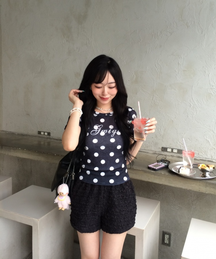 ビッグドットレタリング半袖Tシャツ BLACK