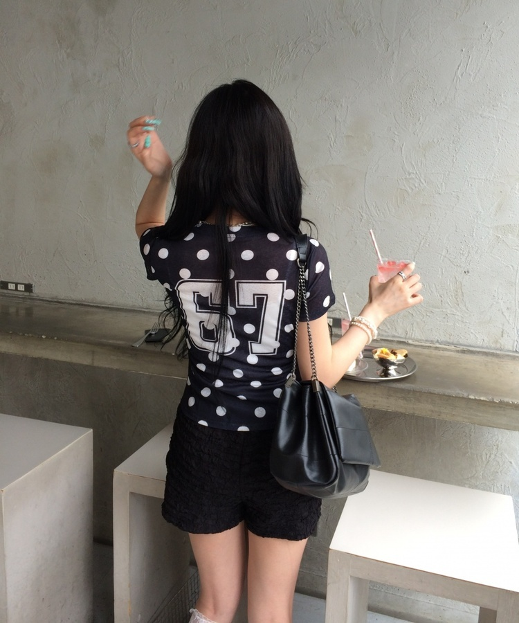 ビッグドットレタリング半袖Tシャツ BLACK