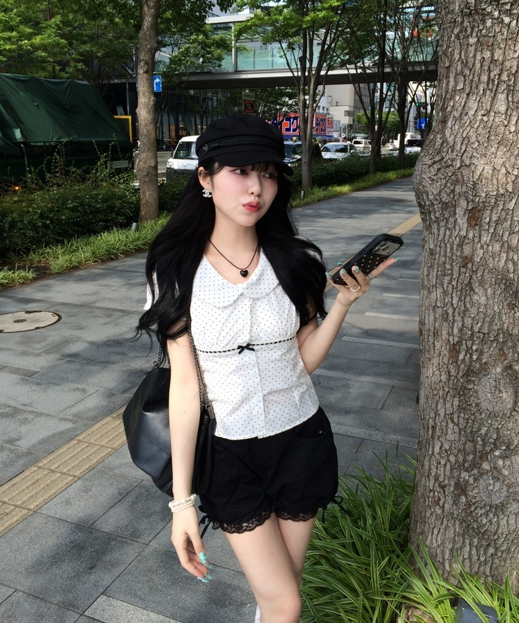 パンプキンレースショートパンツ BLACK