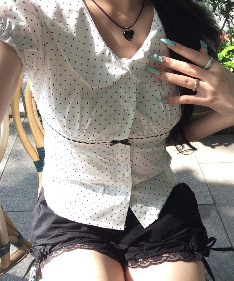パンプキンレースショートパンツ BLACK