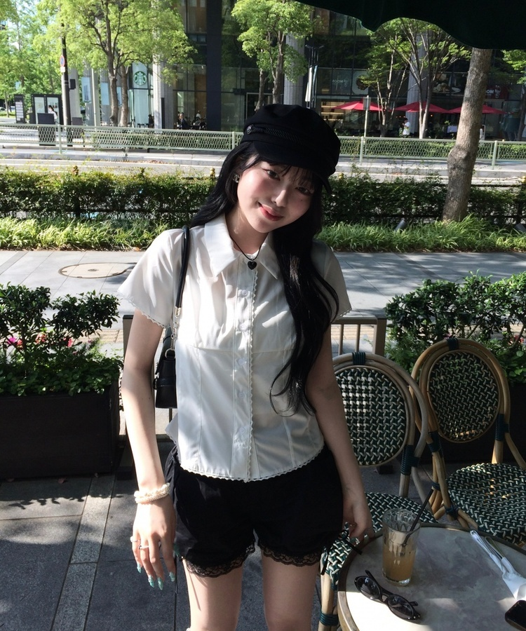 パンプキンレースショートパンツ BLACK