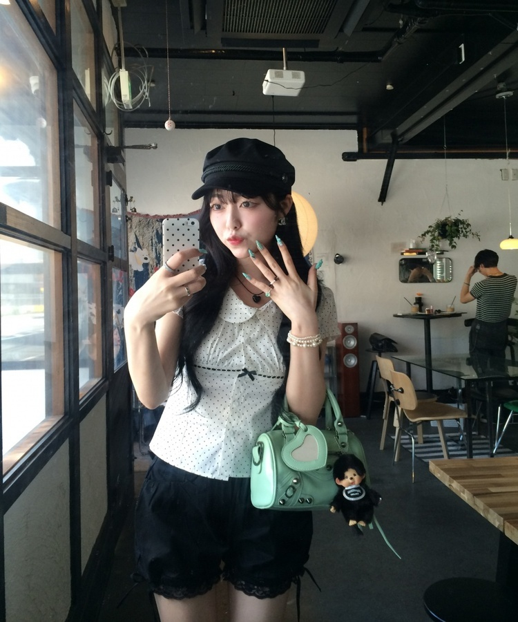 パンプキンレースショートパンツ BLACK