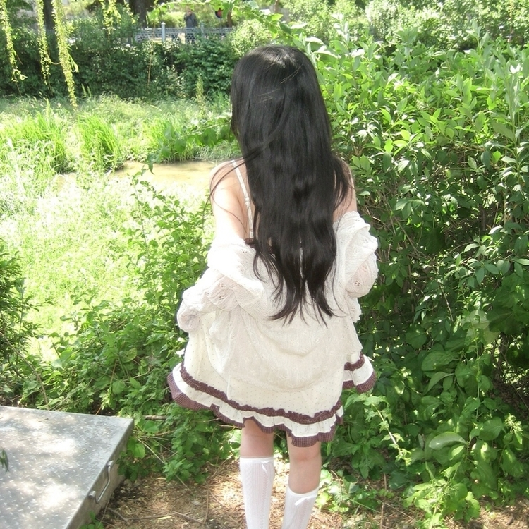 리본 레이스 레이어드 빈티지 러블리 나시 민소매 모리걸 원피스 끈조절 브라운