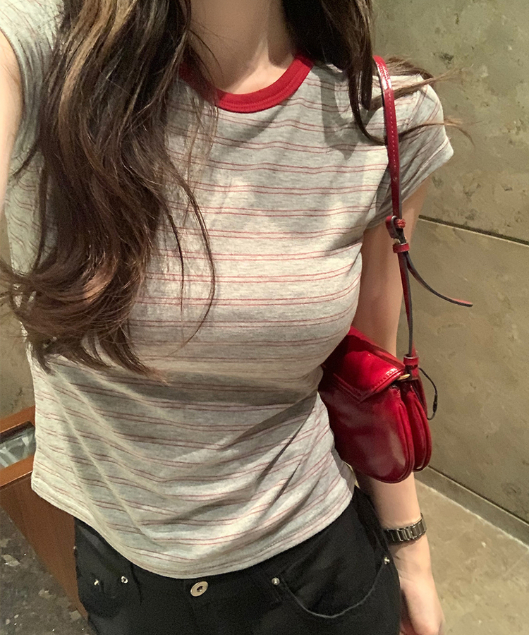 ボーダーリンガーTシャツ RED