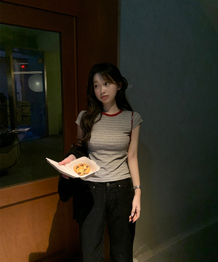 ボーダーリンガーTシャツ RED