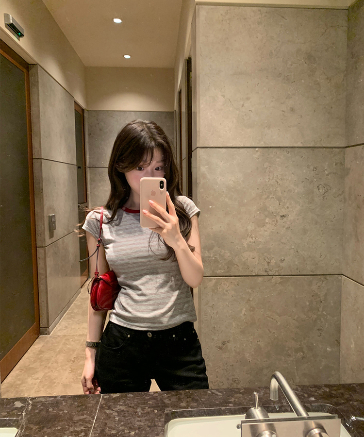 ボーダーリンガーTシャツ RED