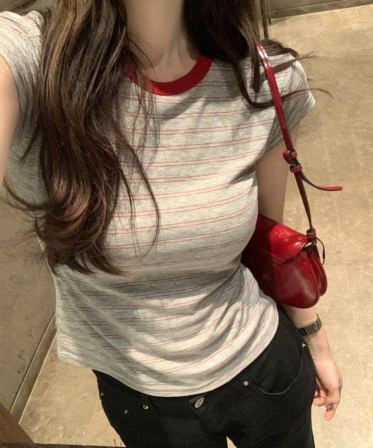 ボーダーリンガーTシャツ RED