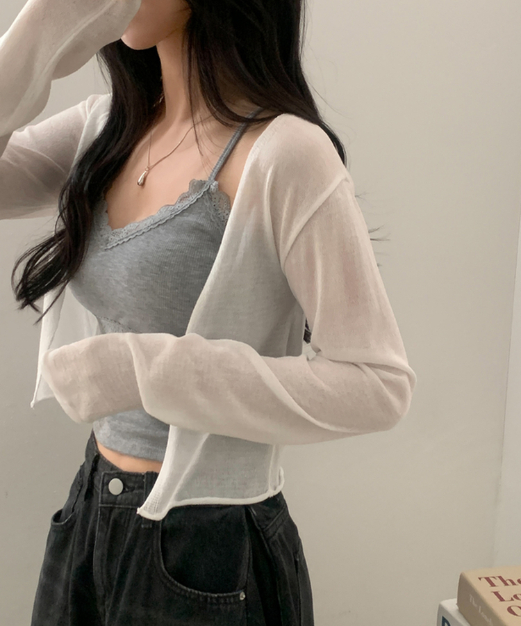 피오르 숄 여리핏 볼레로 니트가디건 7color 화이트