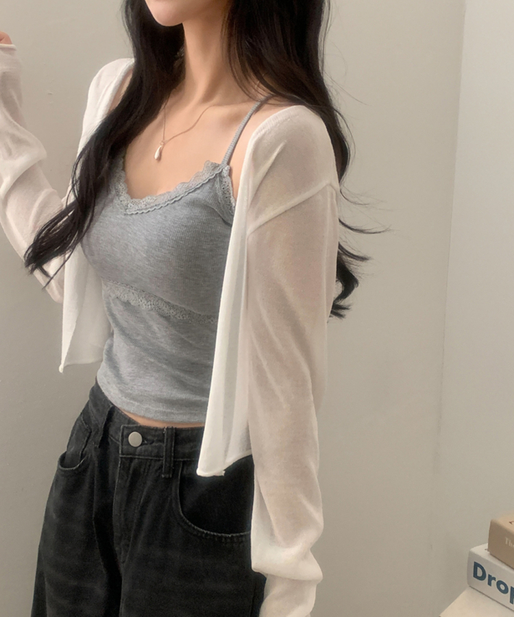 피오르 숄 여리핏 볼레로 니트가디건 7color 화이트