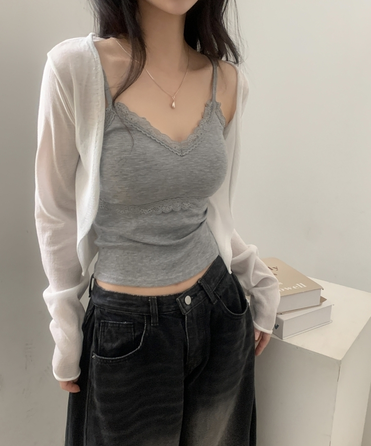 피오르 숄 여리핏 볼레로 니트가디건 7color 화이트