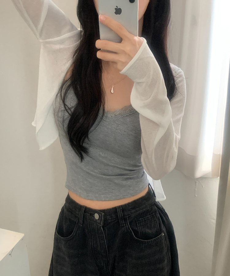피오르 숄 여리핏 볼레로 니트가디건 7color 화이트