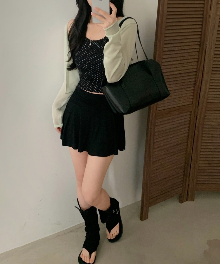 피오르 숄 여리핏 볼레로 니트가디건 7color 민트