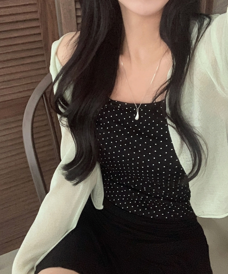 피오르 숄 여리핏 볼레로 니트가디건 7color 민트