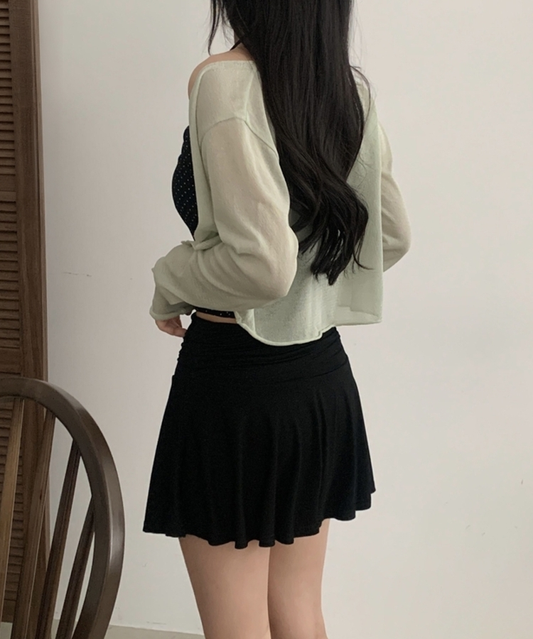 피오르 숄 여리핏 볼레로 니트가디건 7color 민트